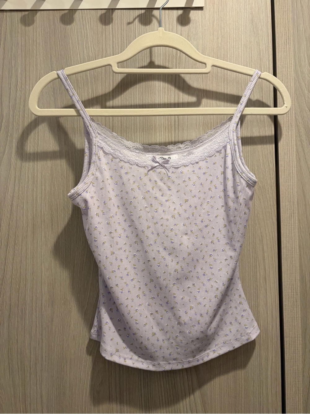 New without Tag Lavender Floral Lace-Trim Camisole Top Size S